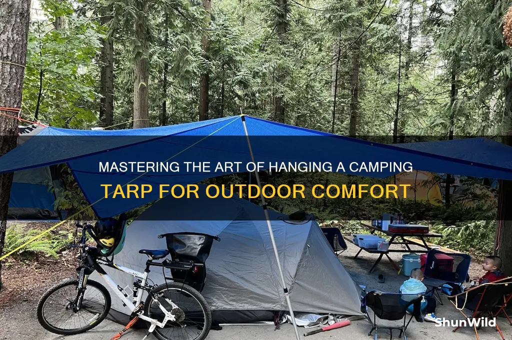 how to hang camping tarp