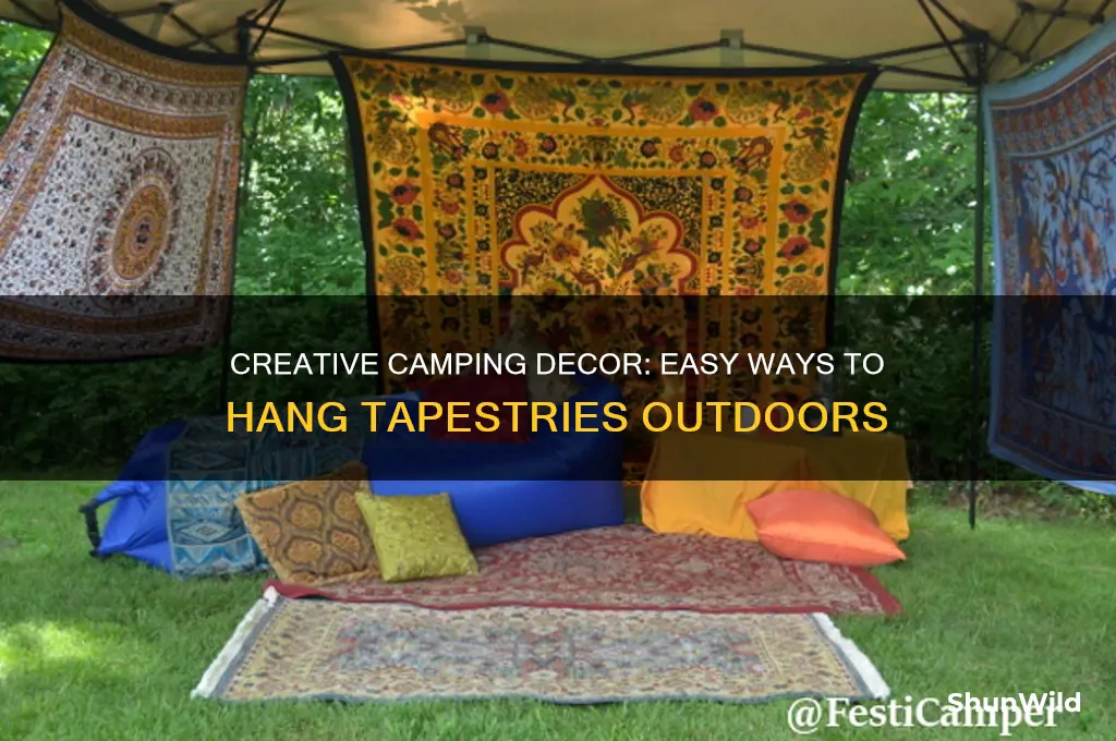 how to hang tapestries camping