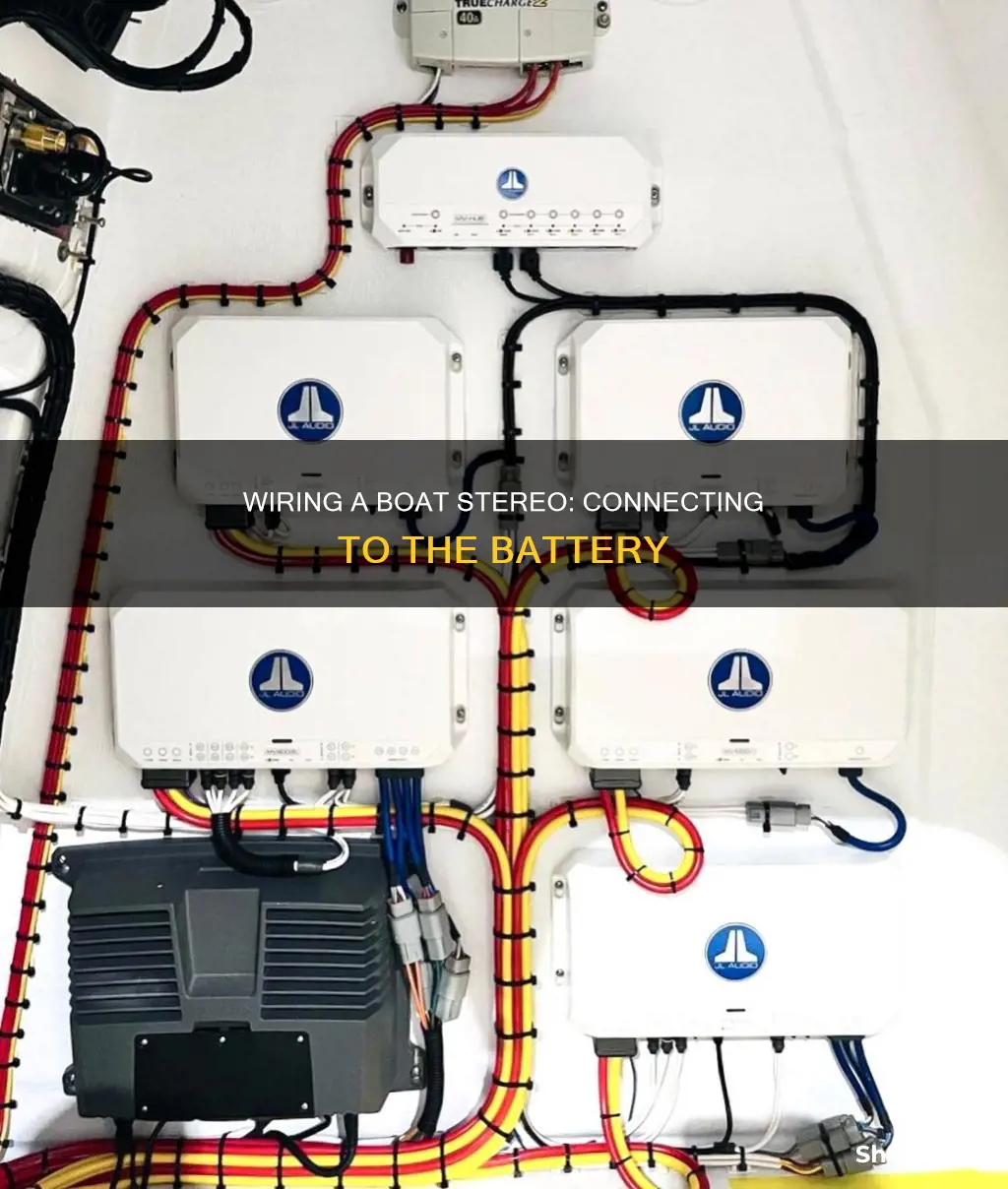 how to hook up boat stereo to battery