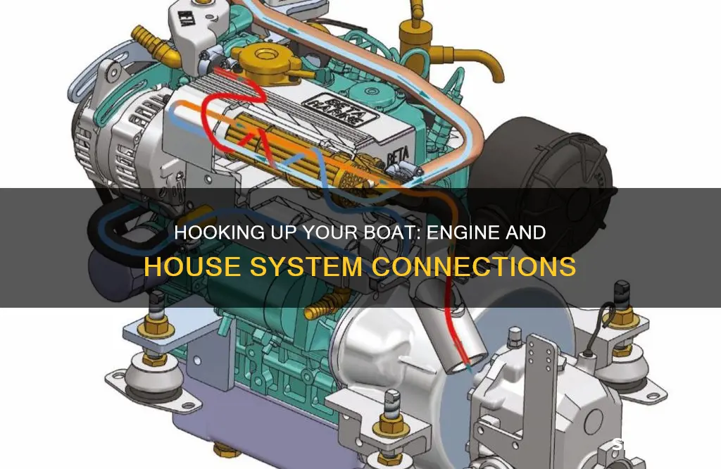 how to hookup house system to engine on a boat