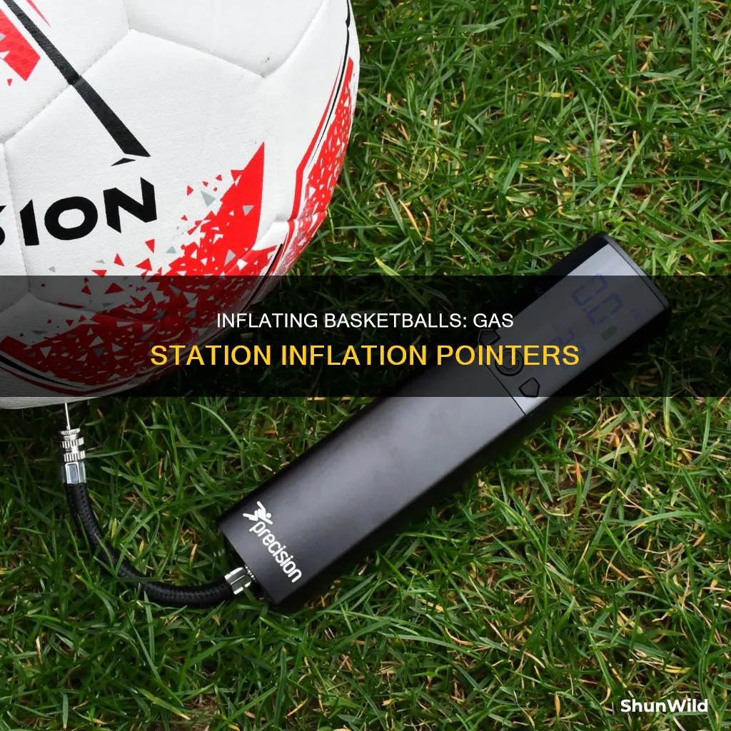 how to inflate a basketball at a gas station