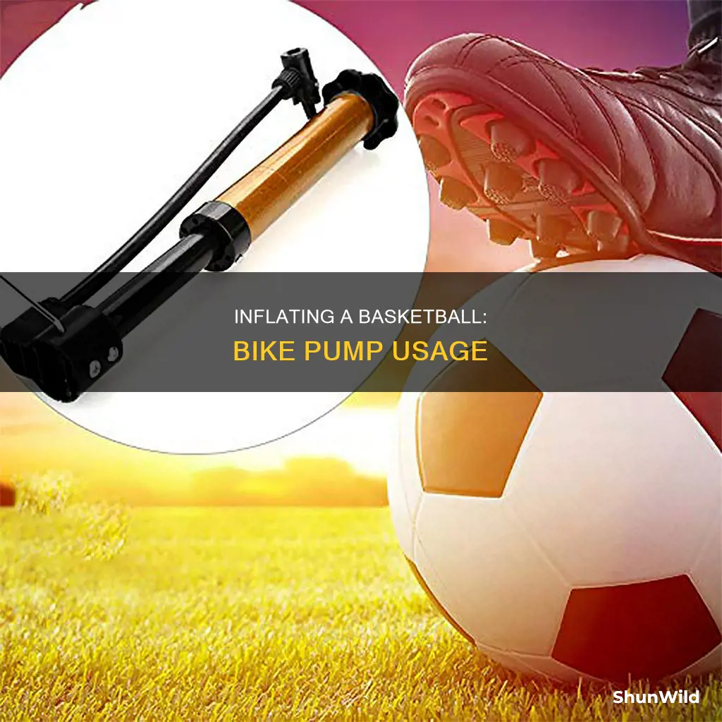 how to inflate a basketball with a bike pump