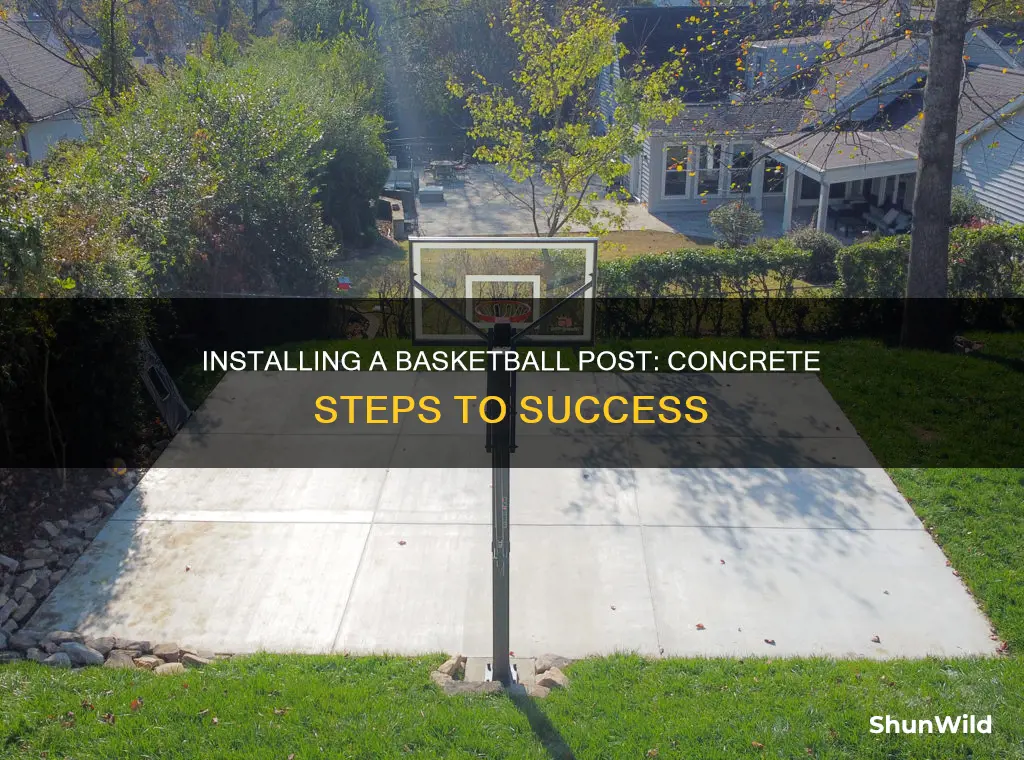 how to install a basketball post in concrete