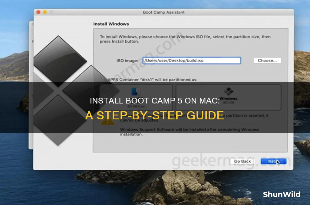 how to install boot camp 5 on mac