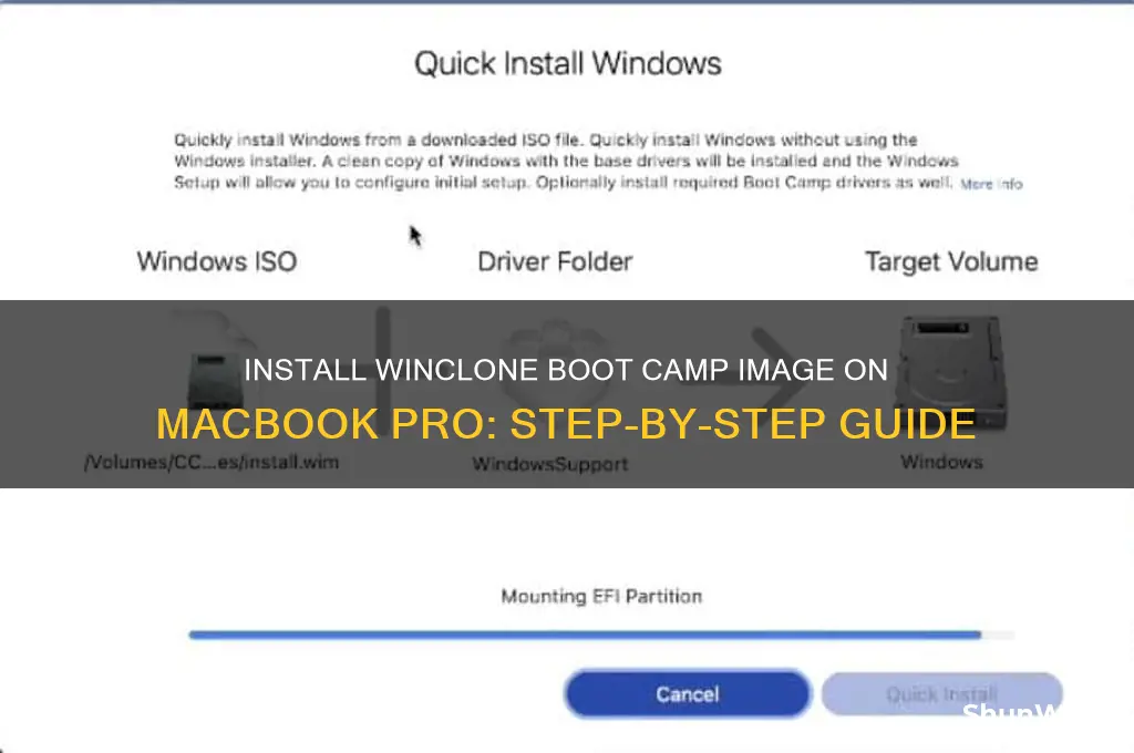 how to install winclone image of boot camp macbook pro