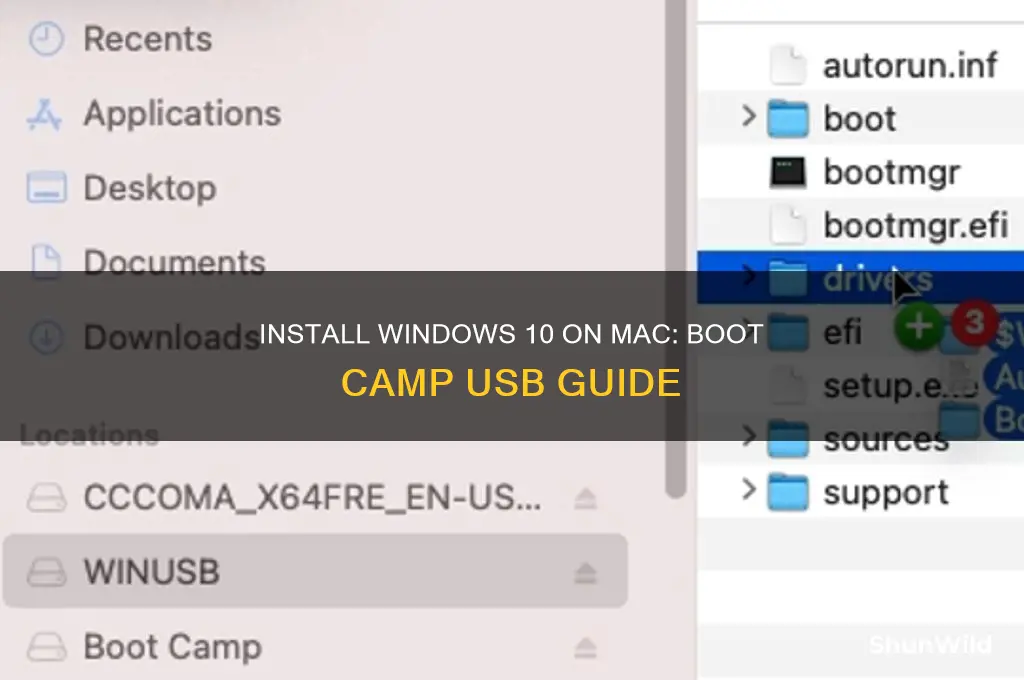how to install windows 10 boot camp usb