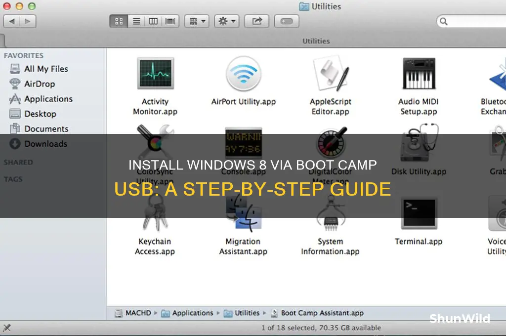 how to install windows 8 boot camp usb