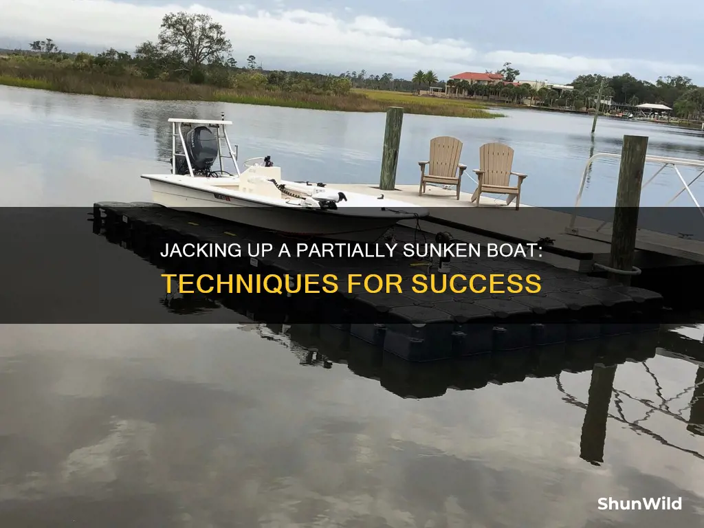 how to jack up a partially sunken boat in dock