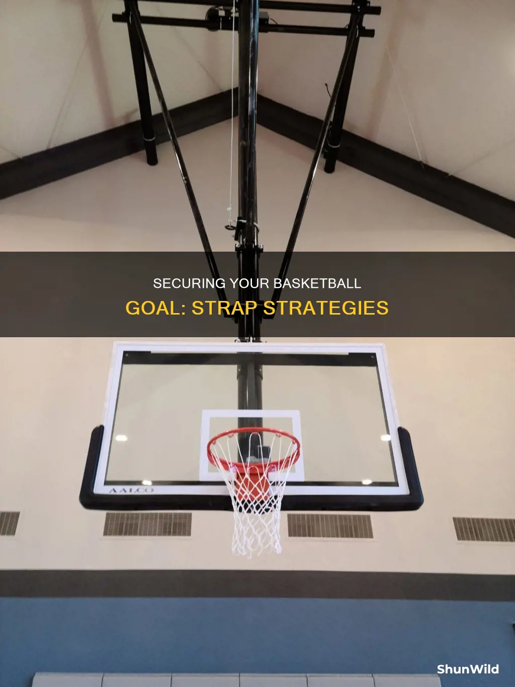 how to keep basketball goal from falling overwoth straps