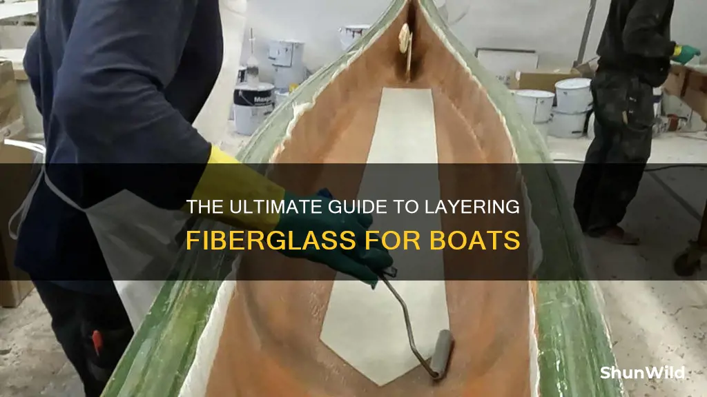 how to layer fiberglass for a boat
