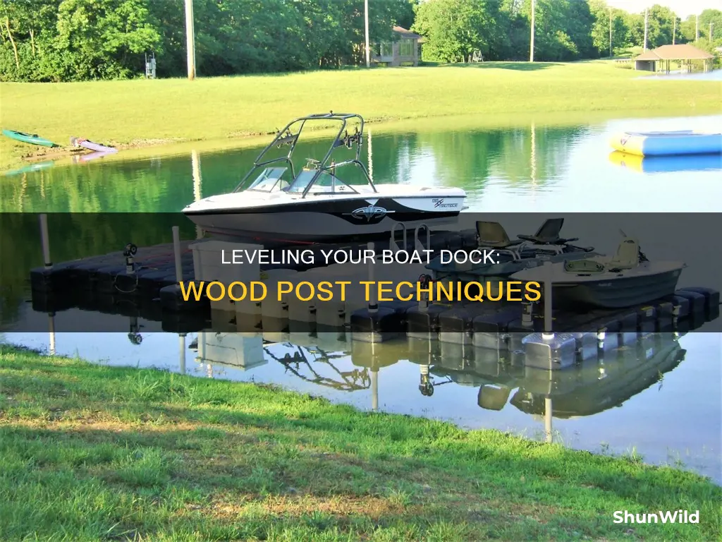 how to level wood post boat dock