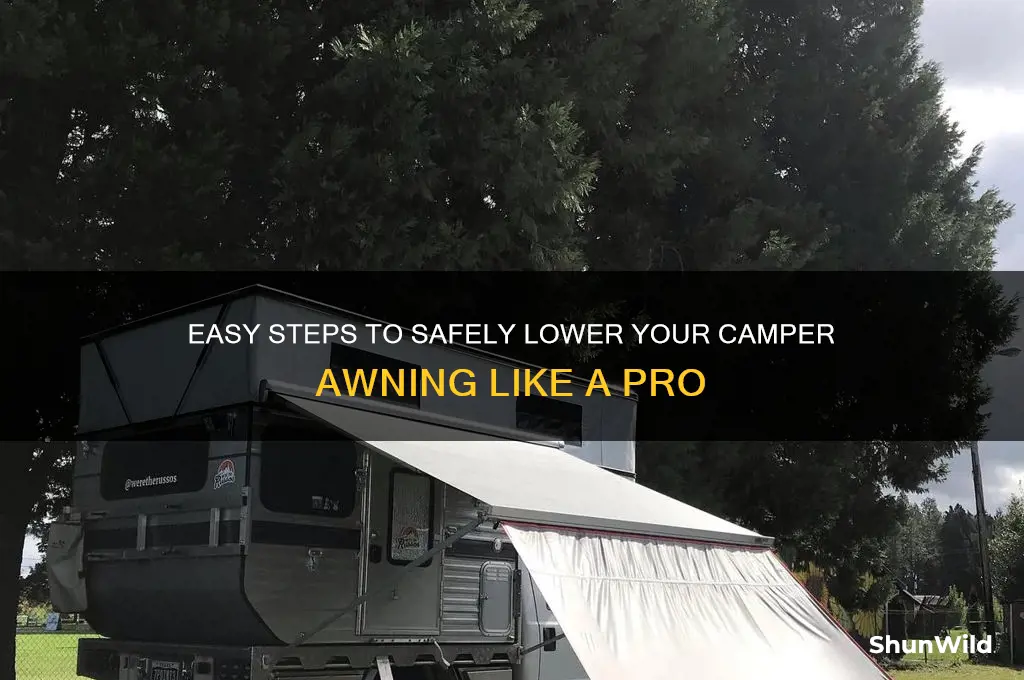 how to lower camper awning