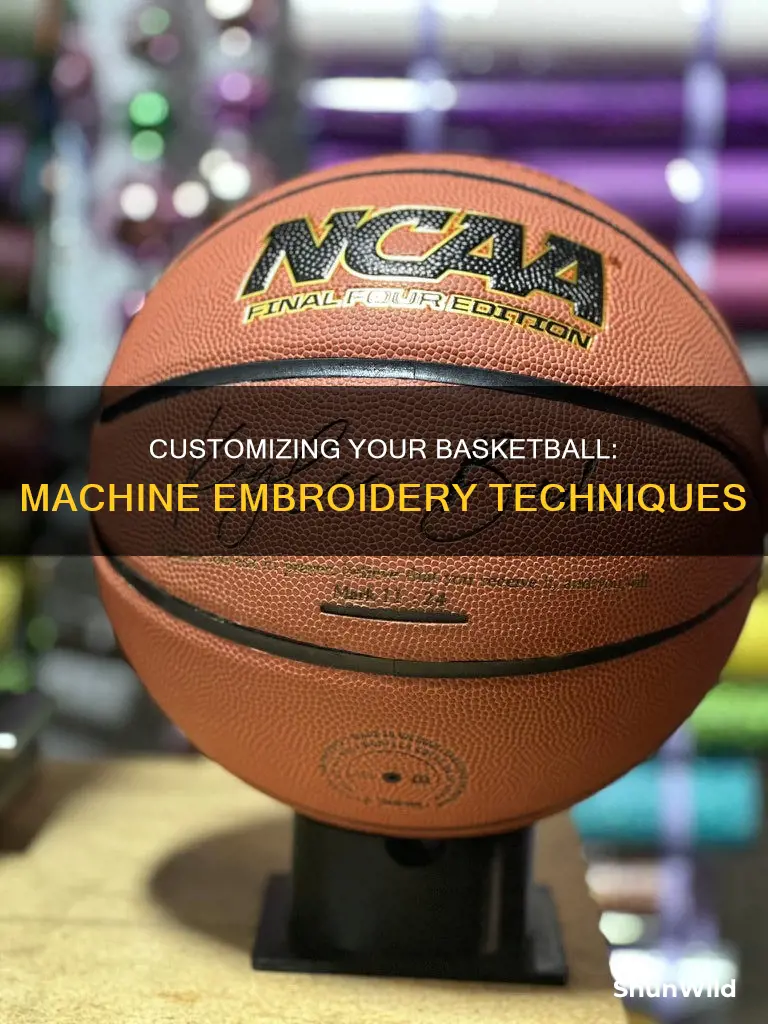 how to machine embroider on a basketball