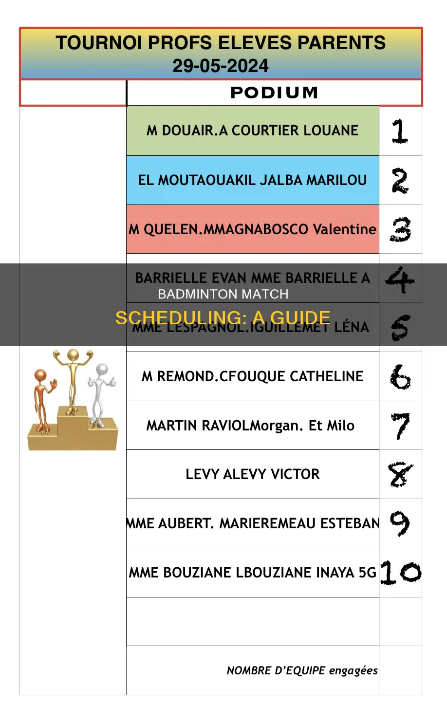 how to make badminton match schedule