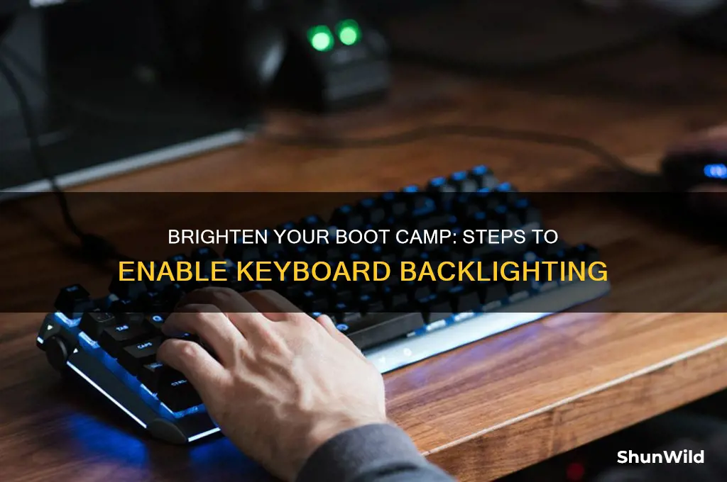 how to make keyboard light up in boot camp