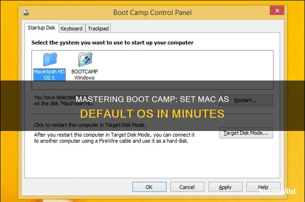 how to make mac default boot camp