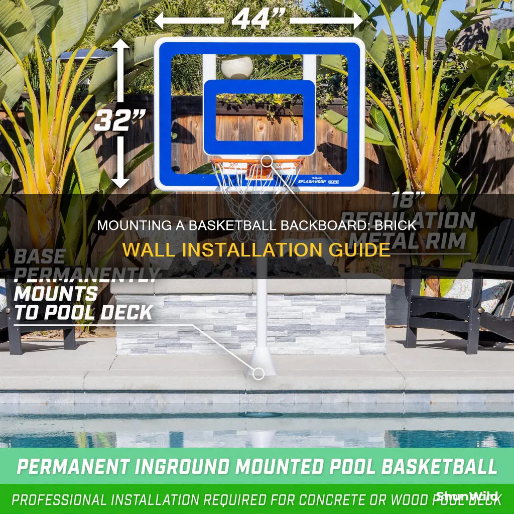 how to mount a basketball backboard on a brick wall