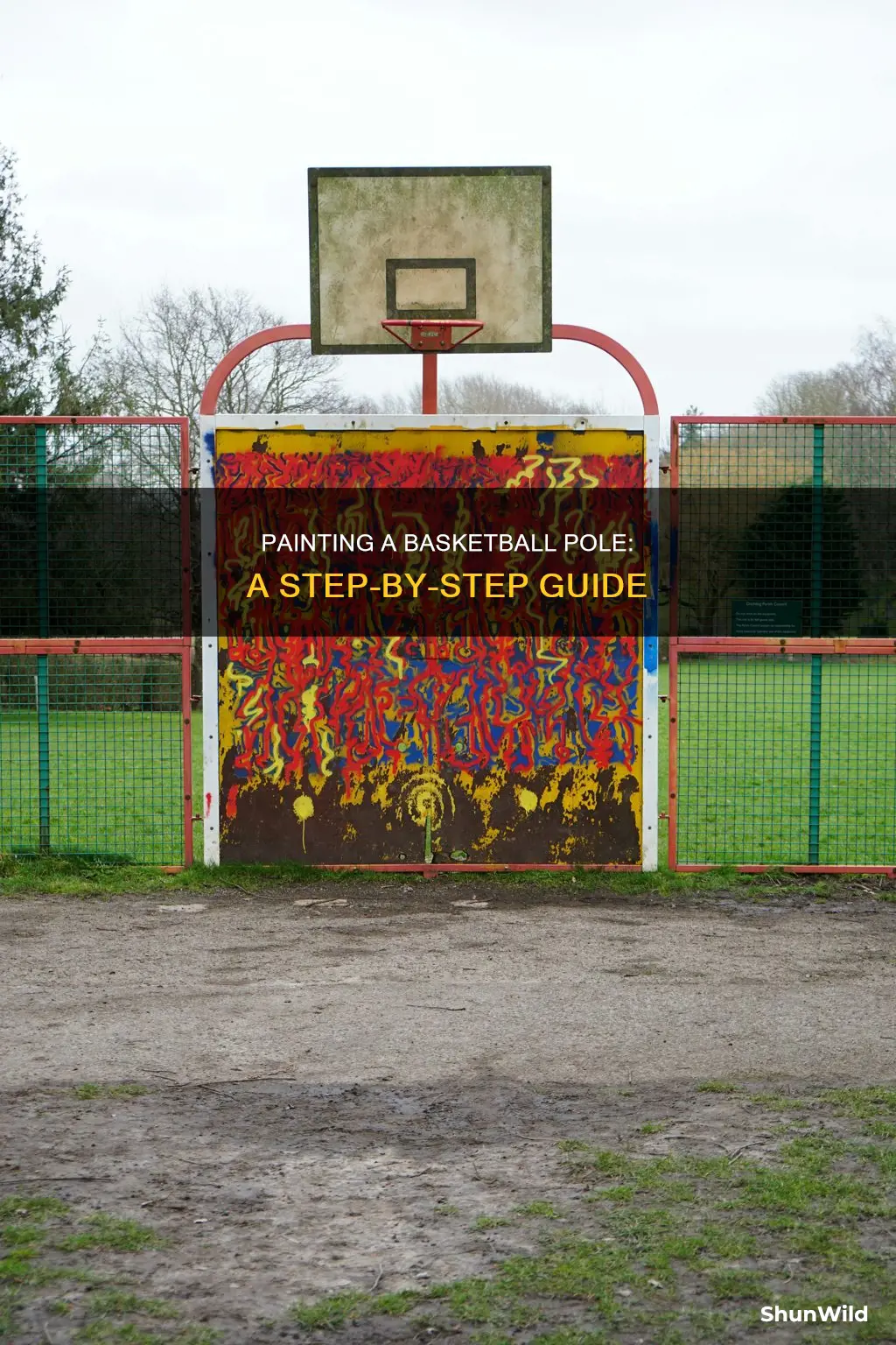 how to paint a basketball goal pole