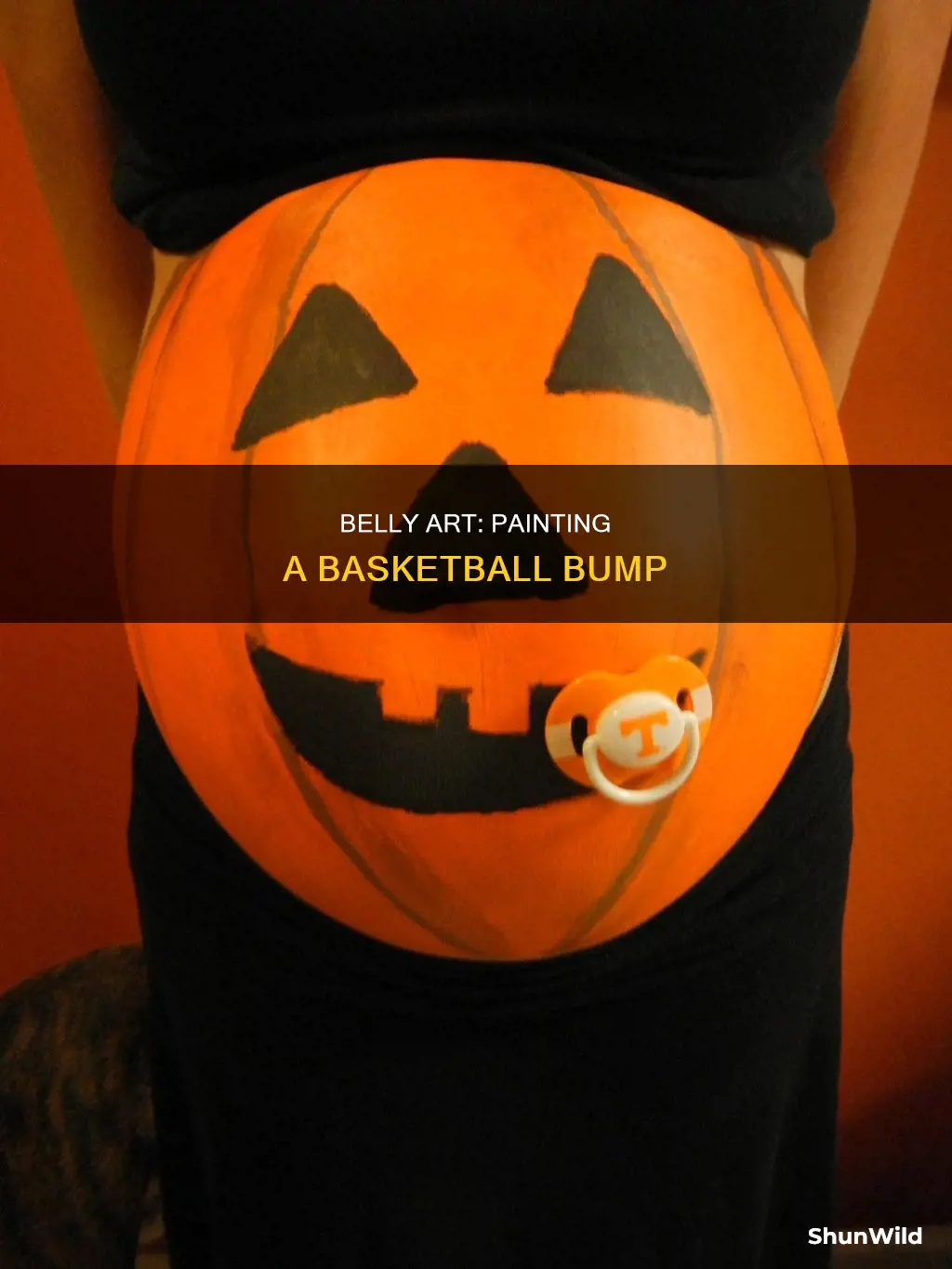 how to paint a basketball on pregnant belly
