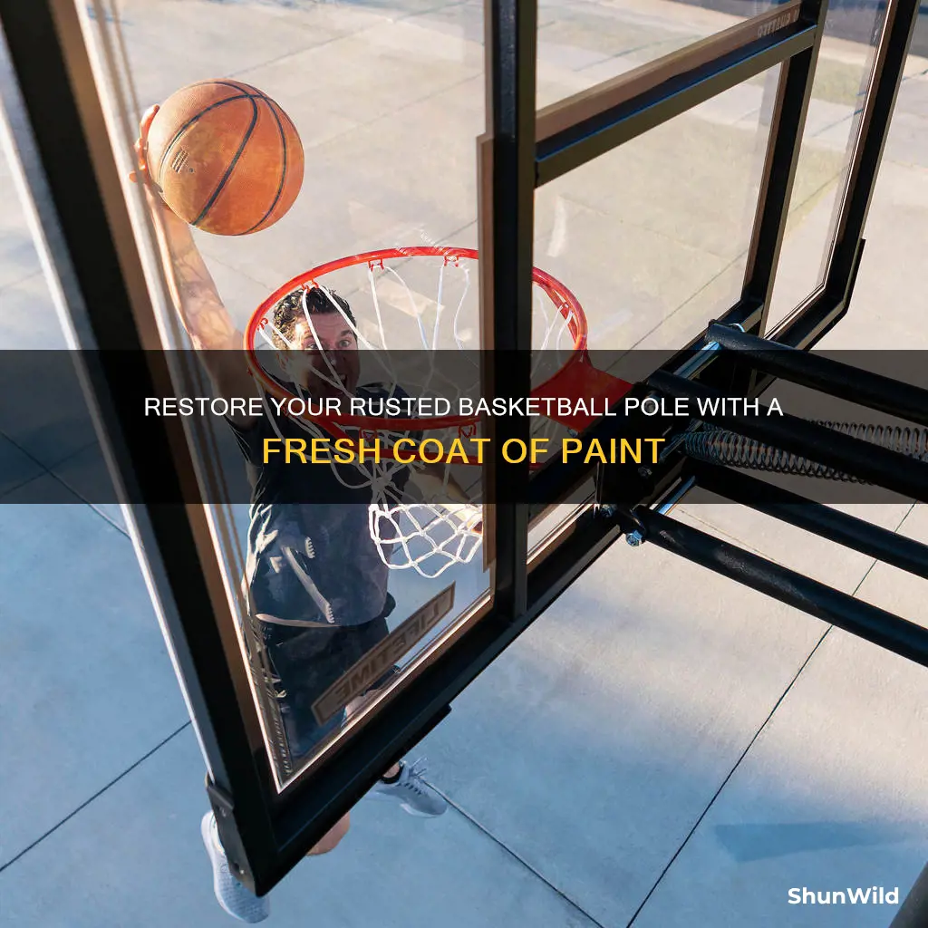 how to paint a rusted basketball pole