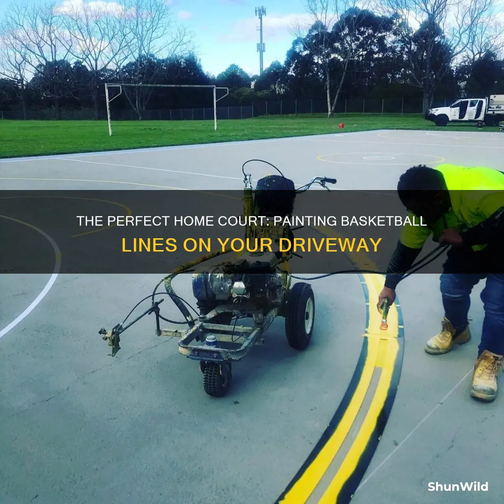 how to paint basketball lines on driveway