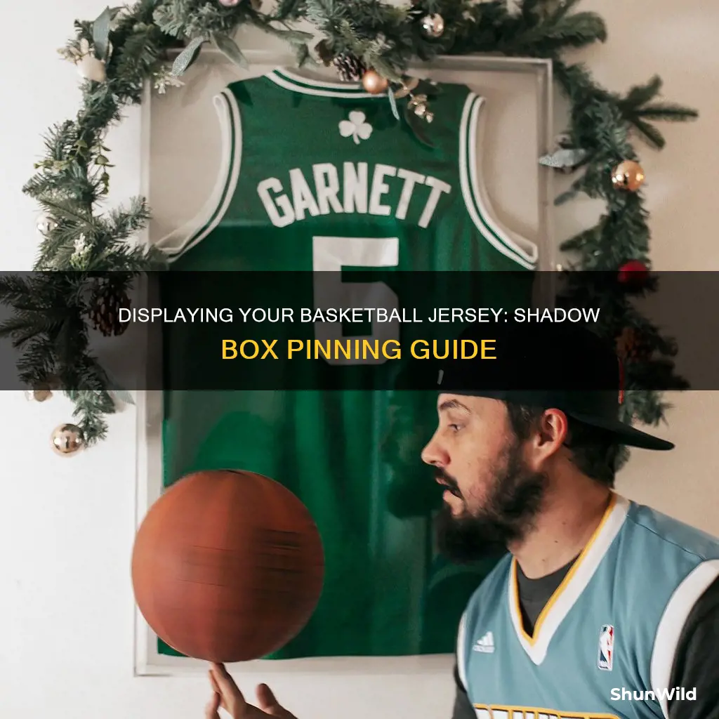 how to pin a basketball jersey in a shadow box