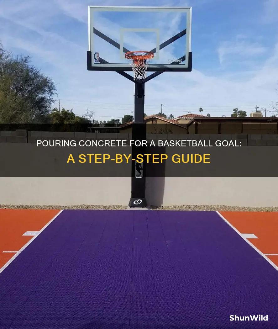 how to pour concrete for a basketball goal