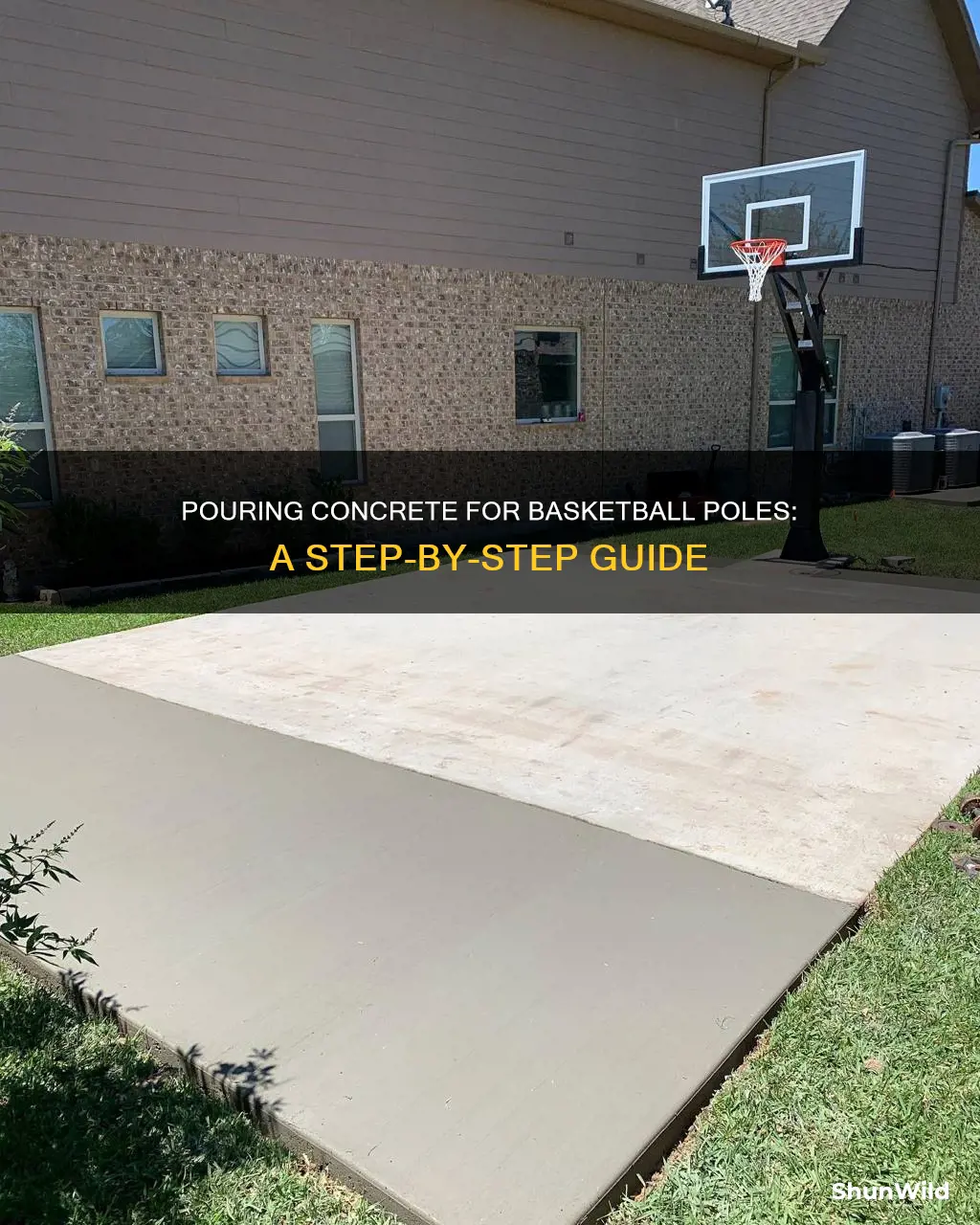 how to pour concrete for basketball pole