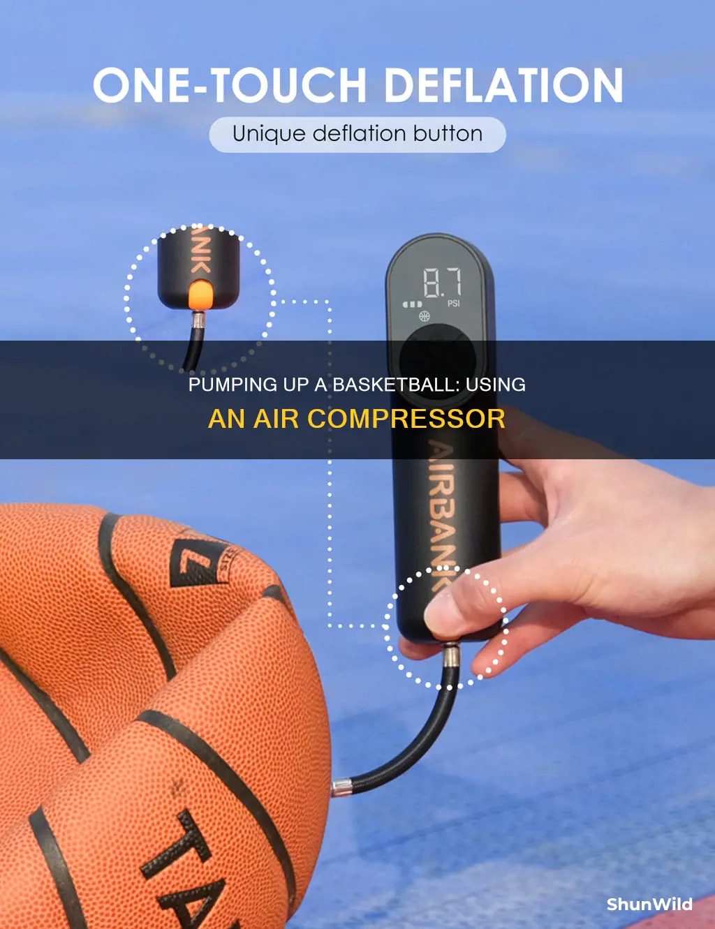 how to pump up a basketball with an air compressor