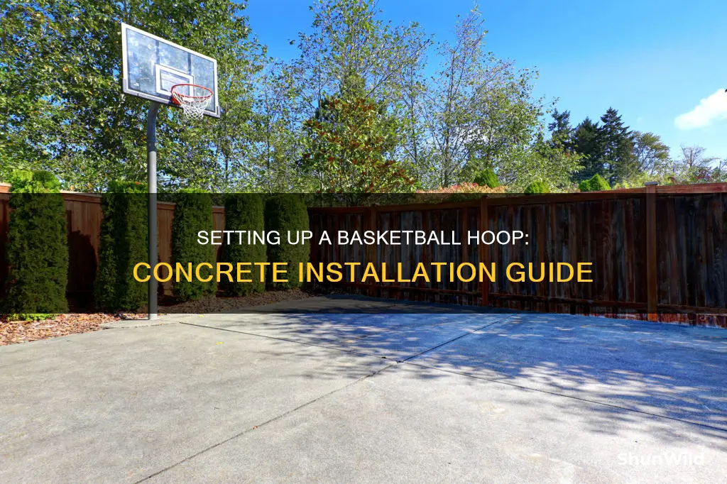 how to put a basketball goal in concrete