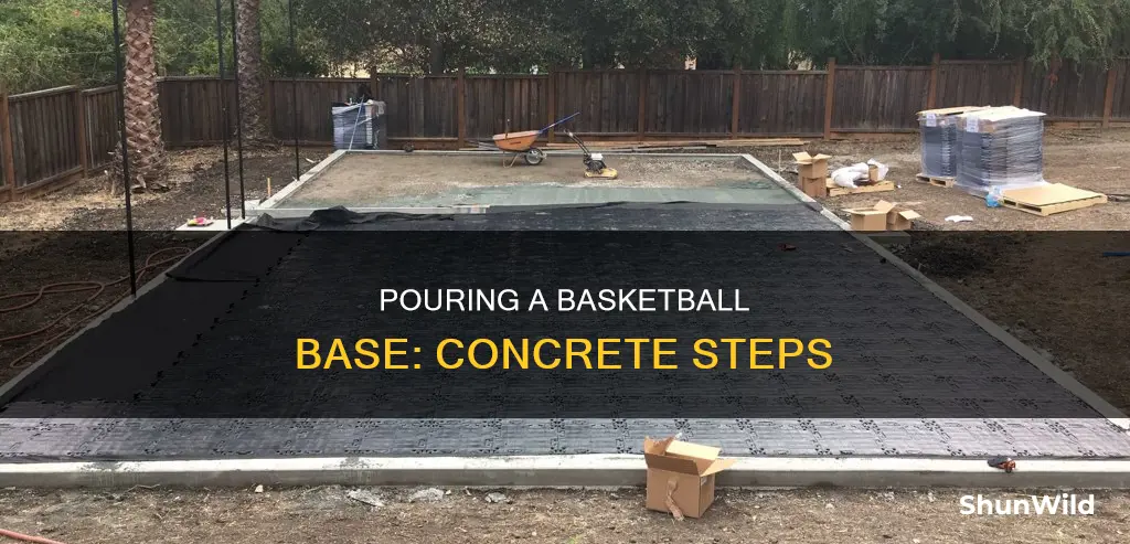 how to put concrete in basketball base