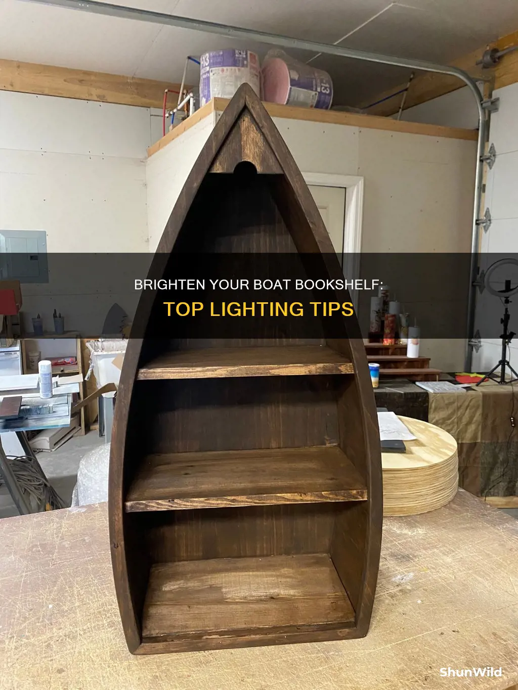 how to put light in top of boat bookshelf