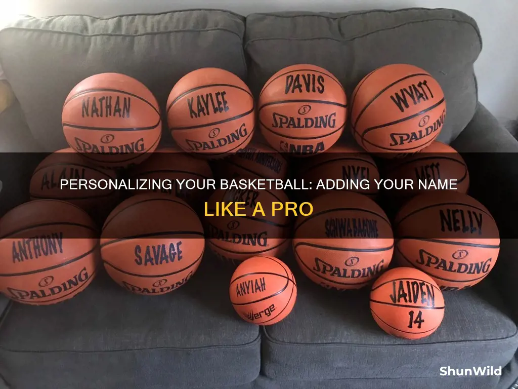 how to put name on basketball