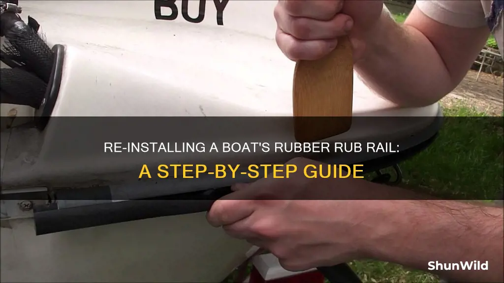 how to put rubber rub rail back on a boat