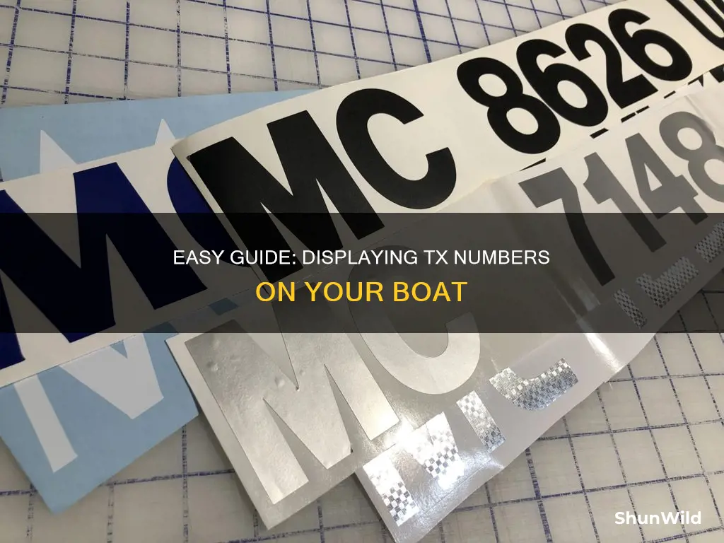 how to put tx numbers on a boat