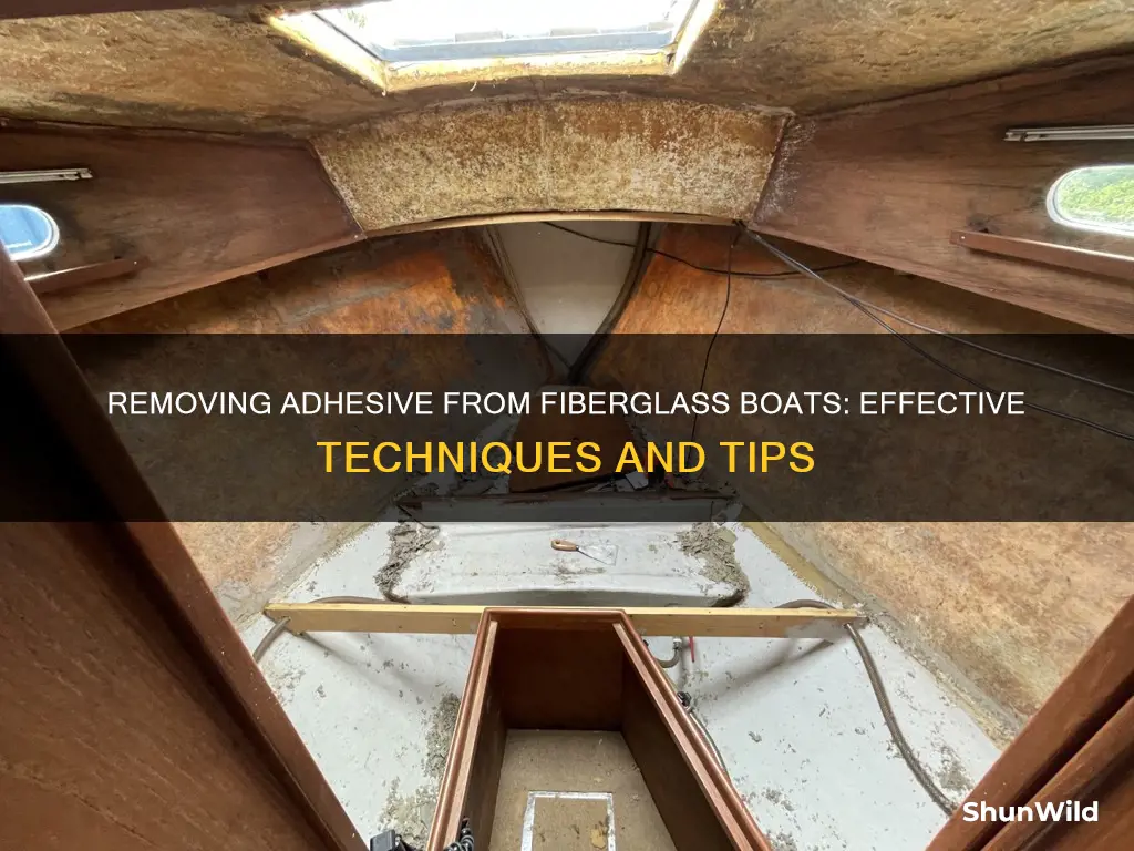 how to remove adhesive from fiberglass boat