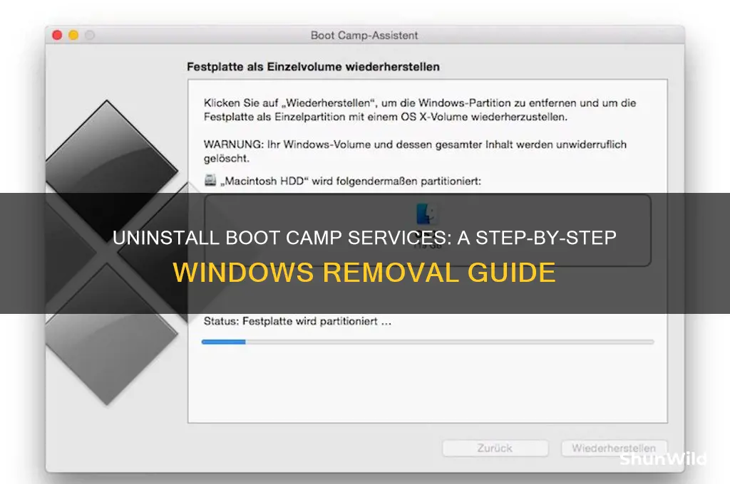 how to remove boot camp services from windows