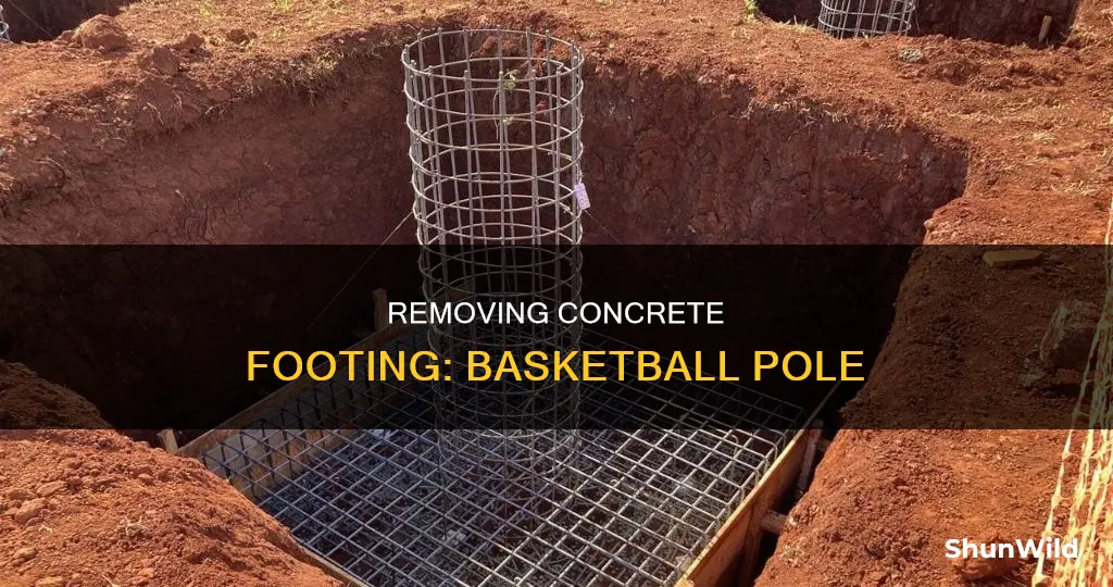 how to remove concrete footing for basketball pole