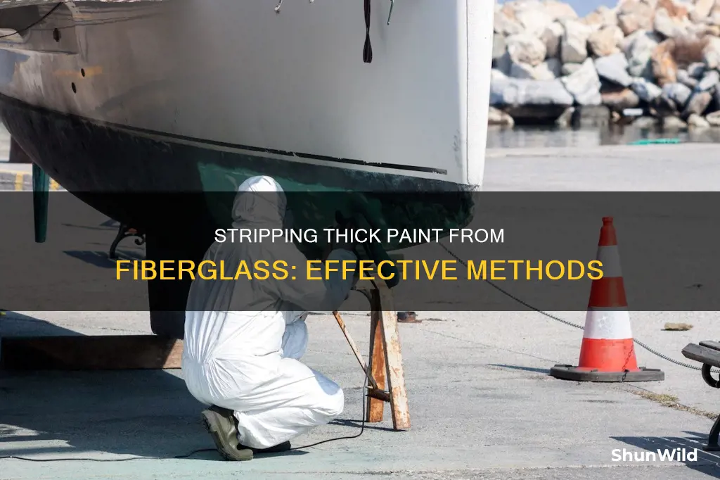 how to remove thick boat bottom paint from fiberglass