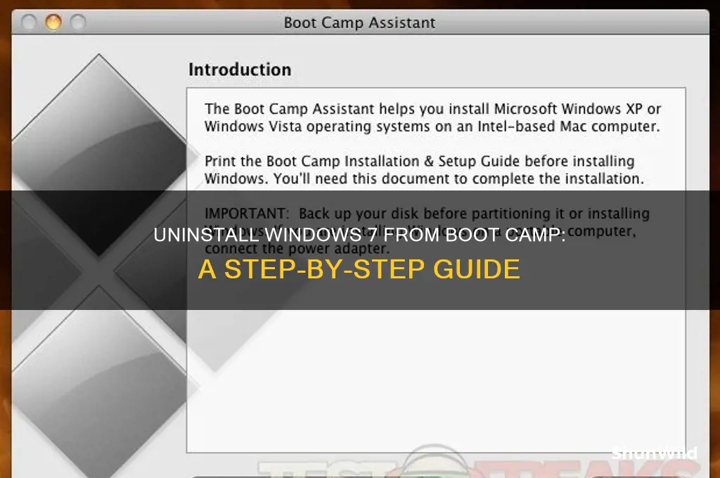 how to remove windows 7 from boot camp