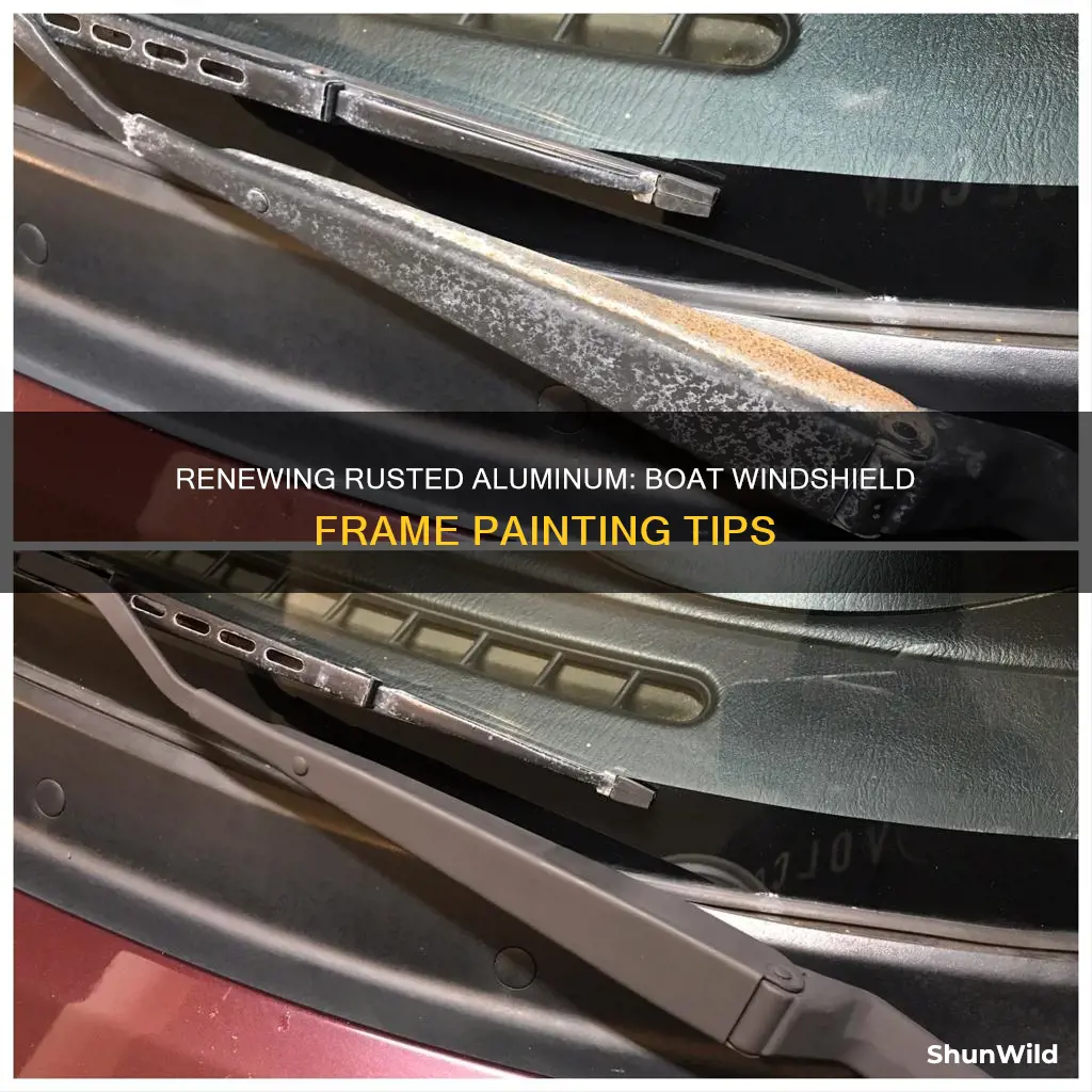 how to repaint rusted aluminum windshield frame on boat