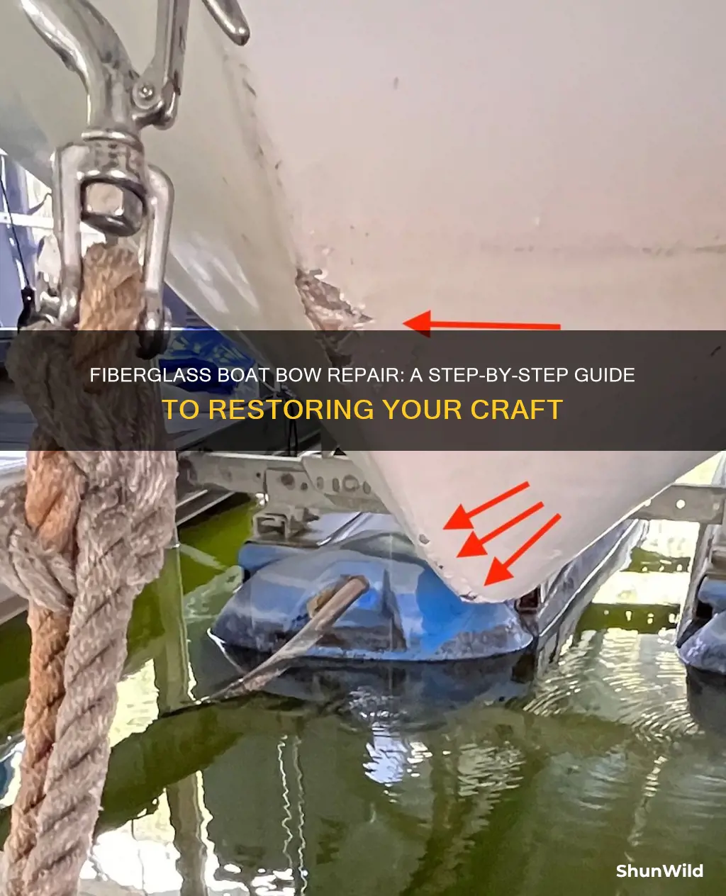 how to repair fiberglass boat bow