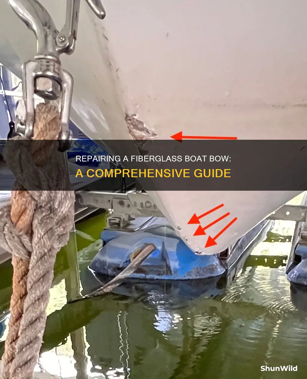 how to repair fiberglass boat bow