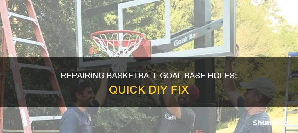 how to repair hole in basketball goal base