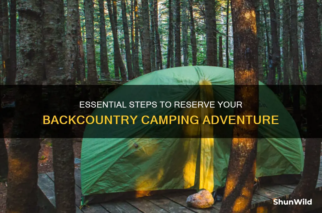 how to reserve backcountry camping