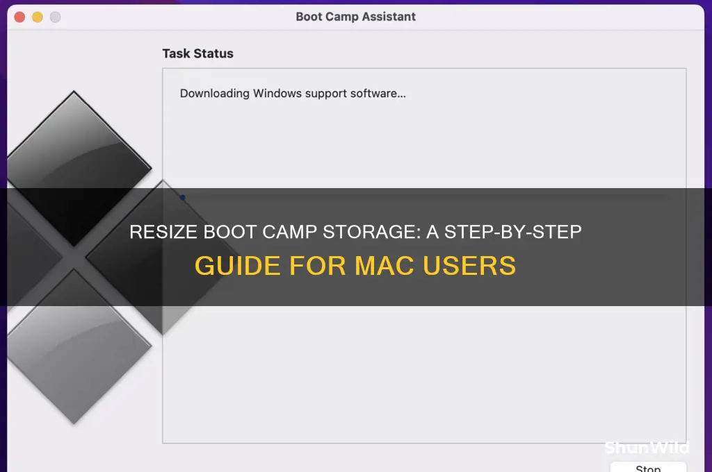 how to resize storage in boot camp