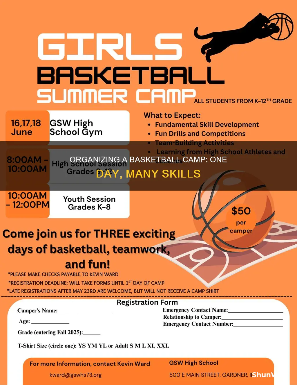 how to run a one day basketball camp