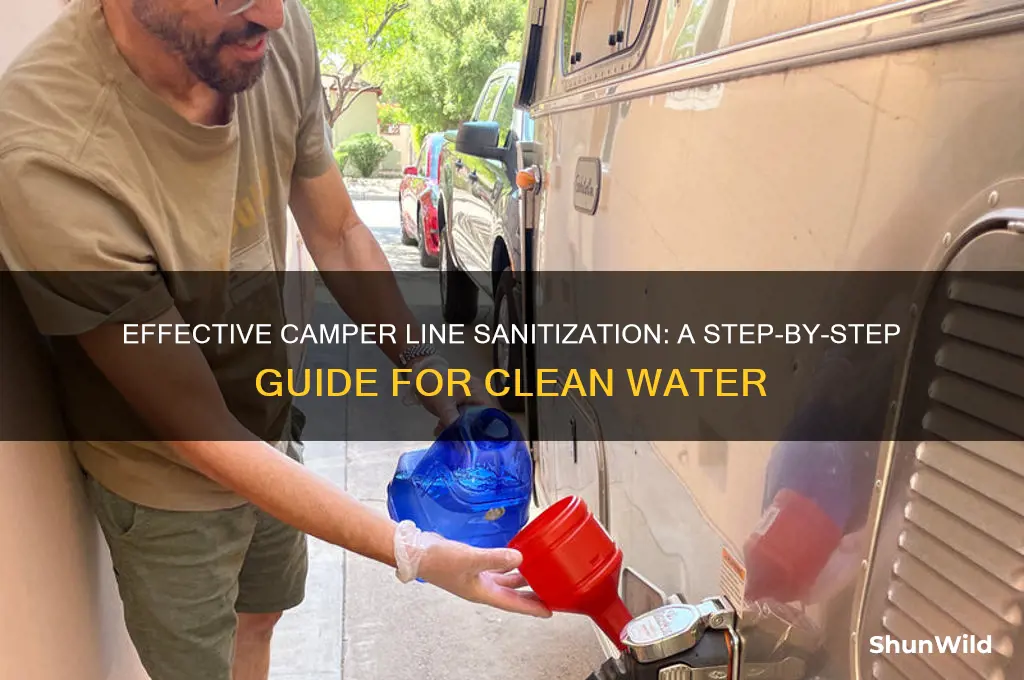 how to sanitize camper lines