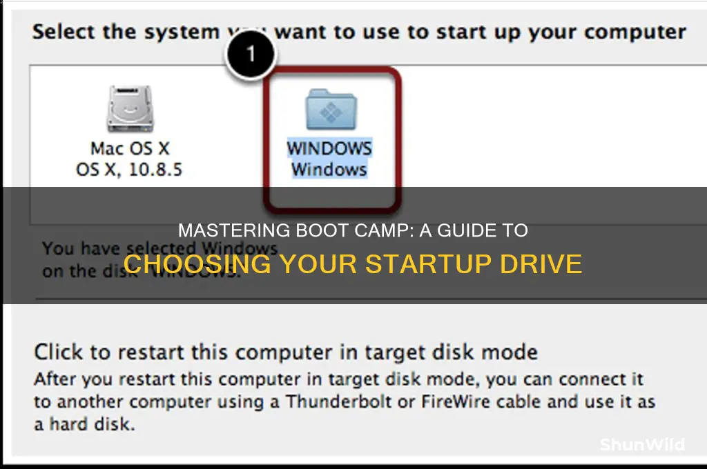 how to select startup drive in boot camp