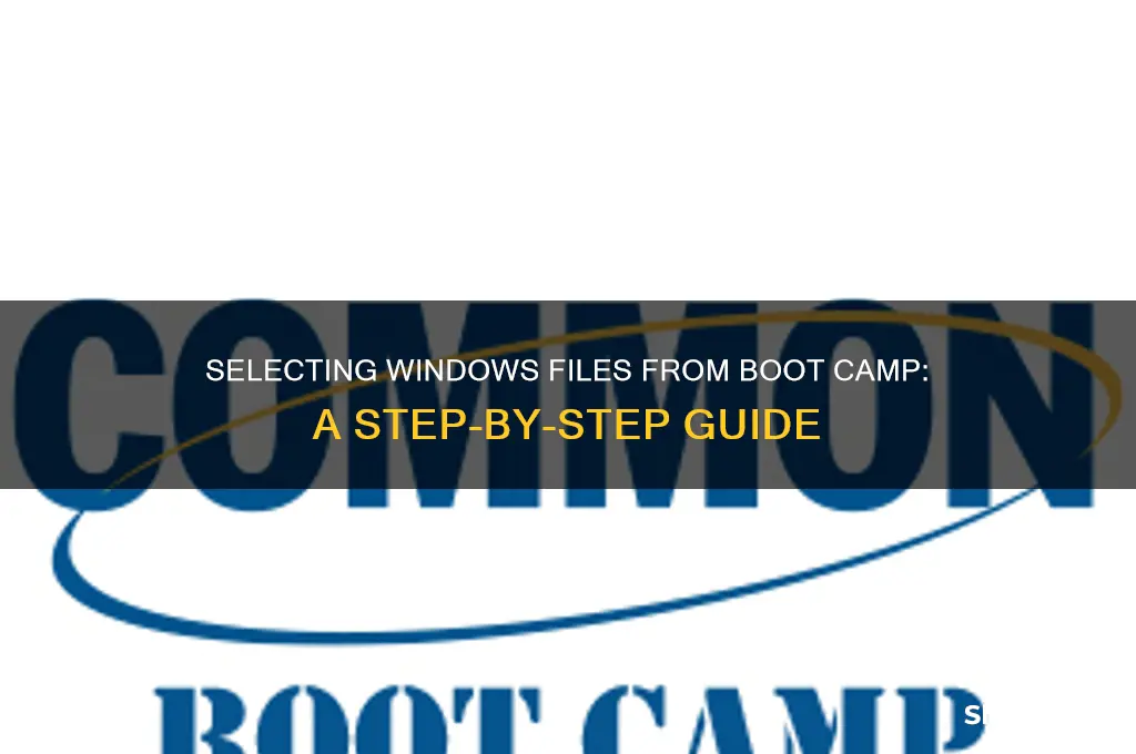 how to select windows file from boot camp